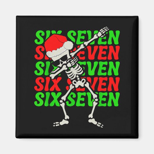 Aimant 67 Noël Drôle Six Sept Mème Brainrot Dabbing (Devant)