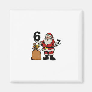 Aimant 67 Noël Drôle Six Sept Mème Brainrot Père Noël C