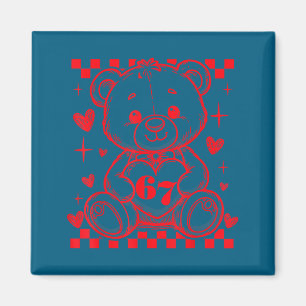 Aimant 67 Ourson en peluche coeur mignon Saint-Valentin S