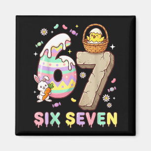 Aimant 67 Pâques Six Sept Lapin Poussin Œuf de Pâques Drô