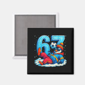 Aimant 67 Penguin Soccer Funny Winter Meme Gift  (Recto/Verso)