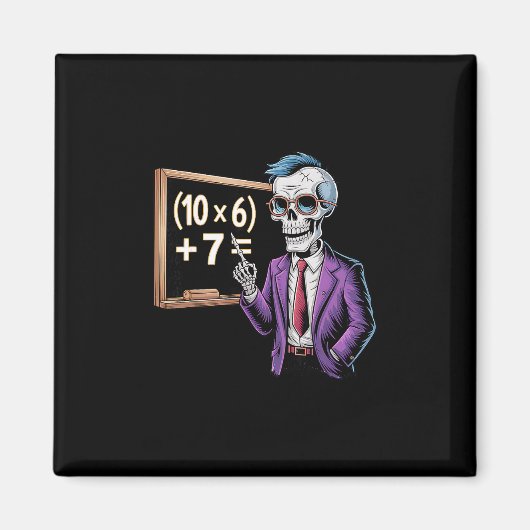 Aimant 67 Prof de maths Meme Brainrot Six Sept Halloween (Devant)