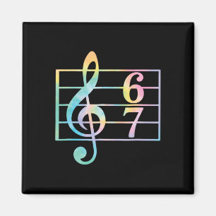 Aimant 67 Prof de musique drôle Slang musique mème Six Se