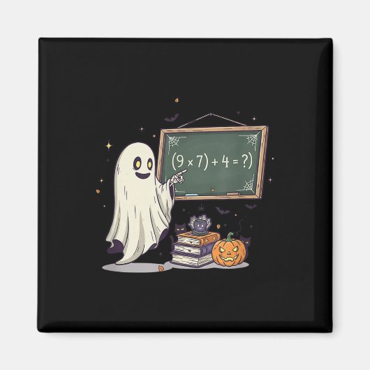 Aimant 67 Professeur Halloween Fantôme Six Sept Mème Blag (Devant)