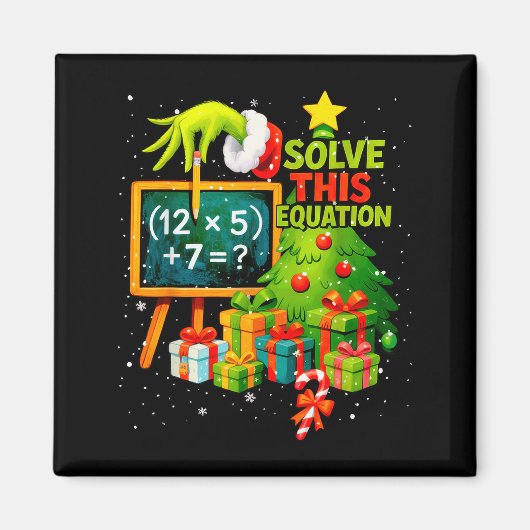 Aimant 67 Professeur Vert Noël Six Sept Mème Brainrot (Devant)