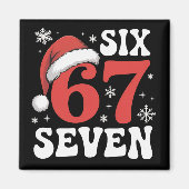 Aimant 67 Santa Hat Christmas Six Seven Funny Sayings (Devant)