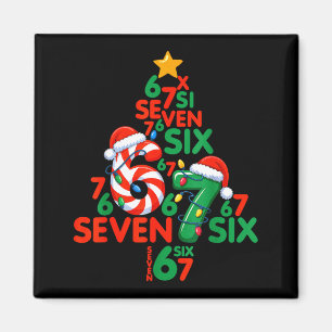 Aimant 67 Sapin de Noël Bonbon de Noël Fête Six Sept Mémo