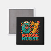 Aimant 67 School Nurse Days Pencil Heart Funny Medical (Recto/Verso)