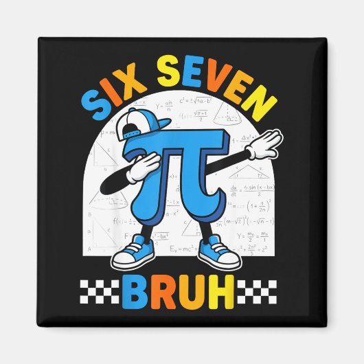 Aimant 67 six sept mème math drôle jour professeur de mat (Devant)