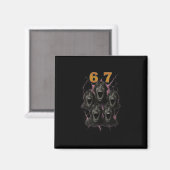 Aimant 67 Six Seven Contrefaçon 6 7 Conception de Mème Dr (Recto/Verso)