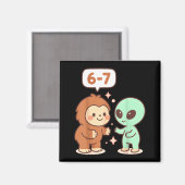 Aimant 67 Six Seven Mème Drôle Bigfoot Alien Sasquatch Uf (Recto/Verso)