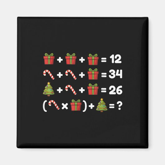 Aimant 67 Six Seven Mème Équation de Noël Math Logique Pu (Devant)