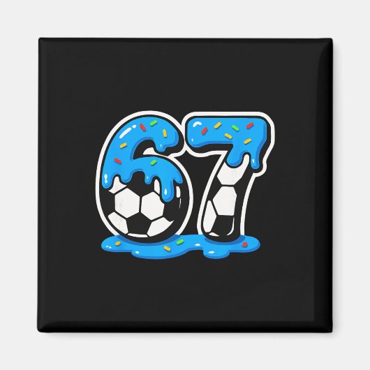 Aimant 67 Soccer Ice Cream Drip Brain Rot Meme  (Devant)