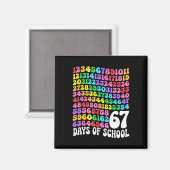 Aimant 67e jour d'école Prof 67 jours Math Nombres  (Recto/Verso)
