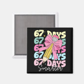 Aimant 67th Day Of School 67 Days Smarter Coquette Bow Te (Recto/Verso)