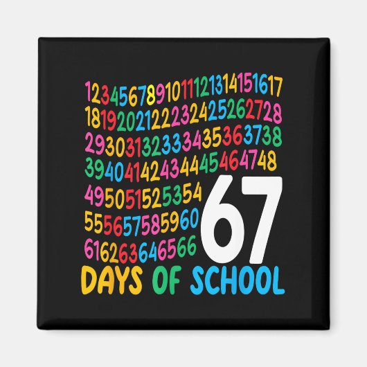 Aimant 67th Day Of School 67 Math Numbers Teacher Kids 67 (Devant)