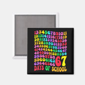 Aimant 67th Day Of School Teacher Kids 67 Math Numbers 10 (Recto/Verso)