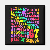 Aimant 67th Day Of School Teacher Kids 67 Math Numbers 10 (Devant)
