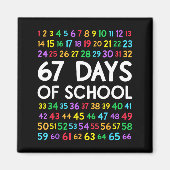 Aimant 67th Day Of School Teacher Kids 67 Math Numbers 10 (Devant)