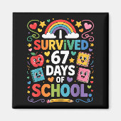 Aimant 67th Day Rainbow Teacher I Survived 67 Days Of Sch (Devant)