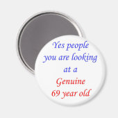 Aimant 69 Véritable 69 Ans (Recto/Verso)