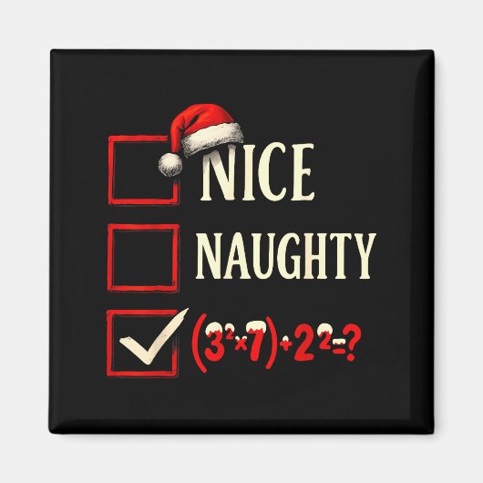 Aimant 6-7 Meme Nice Naughty 67 Christmas Brain Rot Funny (Devant)