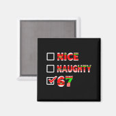 Aimant 6-7 Mème Nice Naughty 67 Drôle Liste de Noël Six (Recto/Verso)