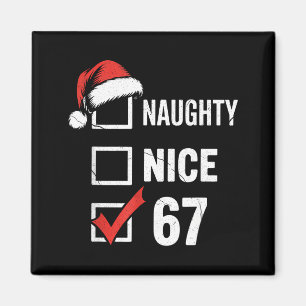 Aimant 6-7 Mème Noël Naughty Nice 67 Six Sept Drôle