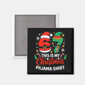 Aimant 6 7 Noël Six Sept Mème Mon Pyjama de Noël S (Recto/Verso)
