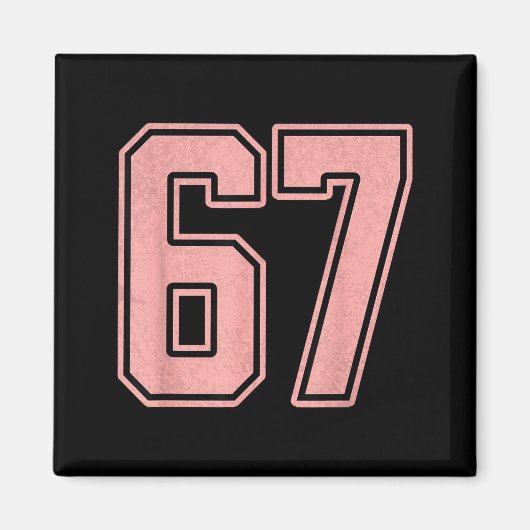 Aimant 6 7 Number 67 Baseball Funny Meme Tee For Women (Devant)