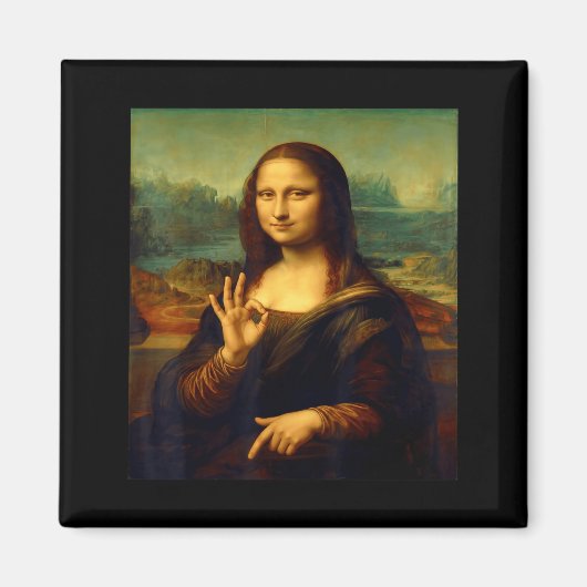 Aimant 6 7 Six Seven Meme 67 Funny Mona Lisa Funny Clic A (Devant)