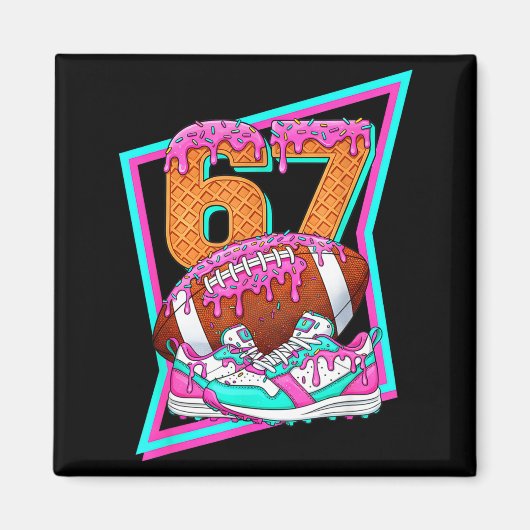 Aimant 6 7 Six Seven Meme American Football Drip Number 6 (Devant)