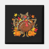 Aimant 6 7 Thanksgiving Funny Leopard Bow Turkey Six Seve (Devant)