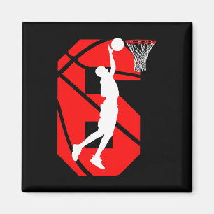 Aimant 6 ans 6e anniversaire Boy Basketball amoureux