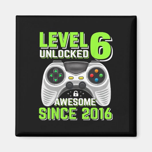 Aimant 6 Déverrouillé Awesome 2016 jeu vidéo 6e anniversa (Devant)
