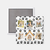 Aimant 6 Photo Collage Ajouter Nom Chien House Empreintes (Recto/Verso)
