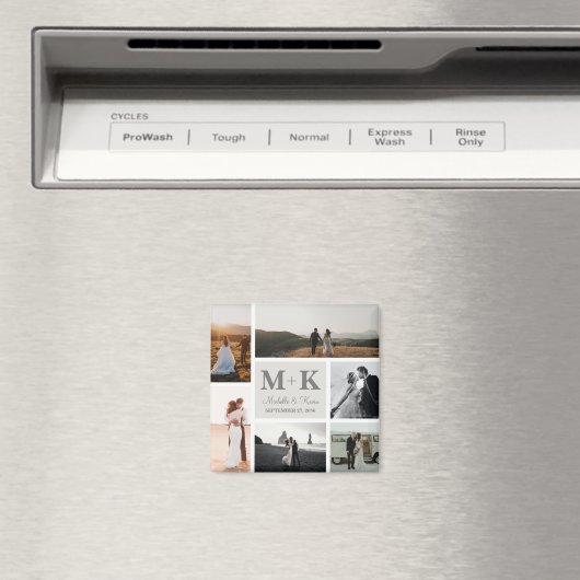 Aimant 6 Photo Mariage Collage Newlyweds Keepsaké (In Situ (Lave-vaisselle))