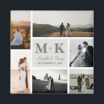 Aimant 6 Photo Mariage Collage Newlyweds Keepsaké<br><div class="desc">Une belle façon de se souvenir d'un des meilleurs jours de votre vie,  votre jour de mariage. Souvenez-vous de ce moment spécial pour toujours avec ce 6 photo mariage collage keepsaké. Personnalisez les photos et le texte et faites-le vous-même. Grand cadeau de mariage ou cadeau d'anniversaire mariage.</div>