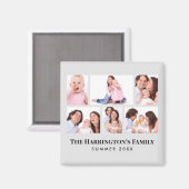 Aimant 6 sections Photo personnalisée Cadres gris minimal (Recto/Verso)