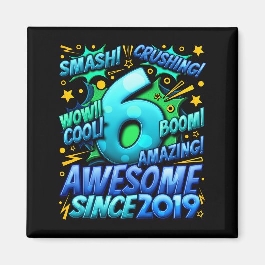 Aimant 6 Year Old For Boys 6th Birthday Boy 6 Year Old Bo (Devant)