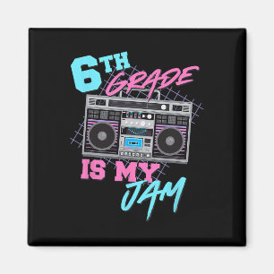 Aimant 6e année est ma confiture Vintage 80s Boombox Ense