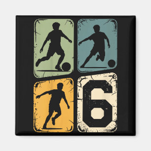 Aimant 6e anniversaire 6 joueur de football garçon filles