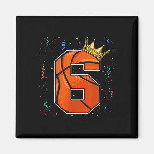 Aimant 6e anniversaire Basketball Big Numéro 6 année Garç