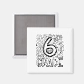 Aimant 6e Équipe de typographie de 6e année Enseignants C (Recto/Verso)