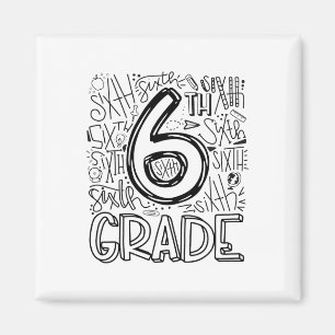 Aimant 6e Équipe de typographie de 6e année Enseignants C