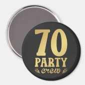 Aimant 70 Équipage de fête 70e anniversaire Cercle (Recto/Verso)