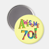 Aimant 70 superbes T-shirts et cadeaux d'anniversaire (Recto/Verso)