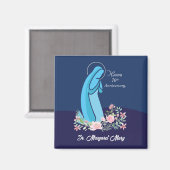 Aimant 70e anniversaire de la vie religieuse Nun Fleur ro (Recto/Verso)