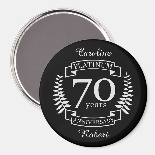 Aimant 70e ANNIVERSAIRE Mariage PLATINUM (Recto/Verso)