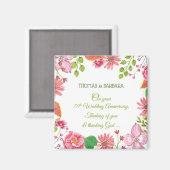 Aimant 70e anniversaire Mariage religieux Fleurs (Recto/Verso)